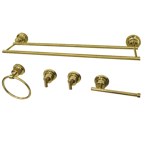 BAH8213478PB Concord 5-Piece Bathroom Accessory Sets, Polished Brass